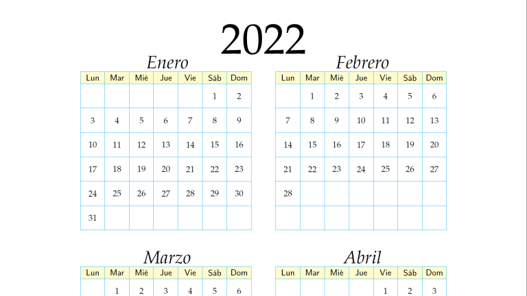 Calendario 2022