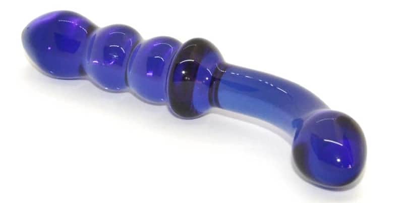 Blue G Spot glass dildo