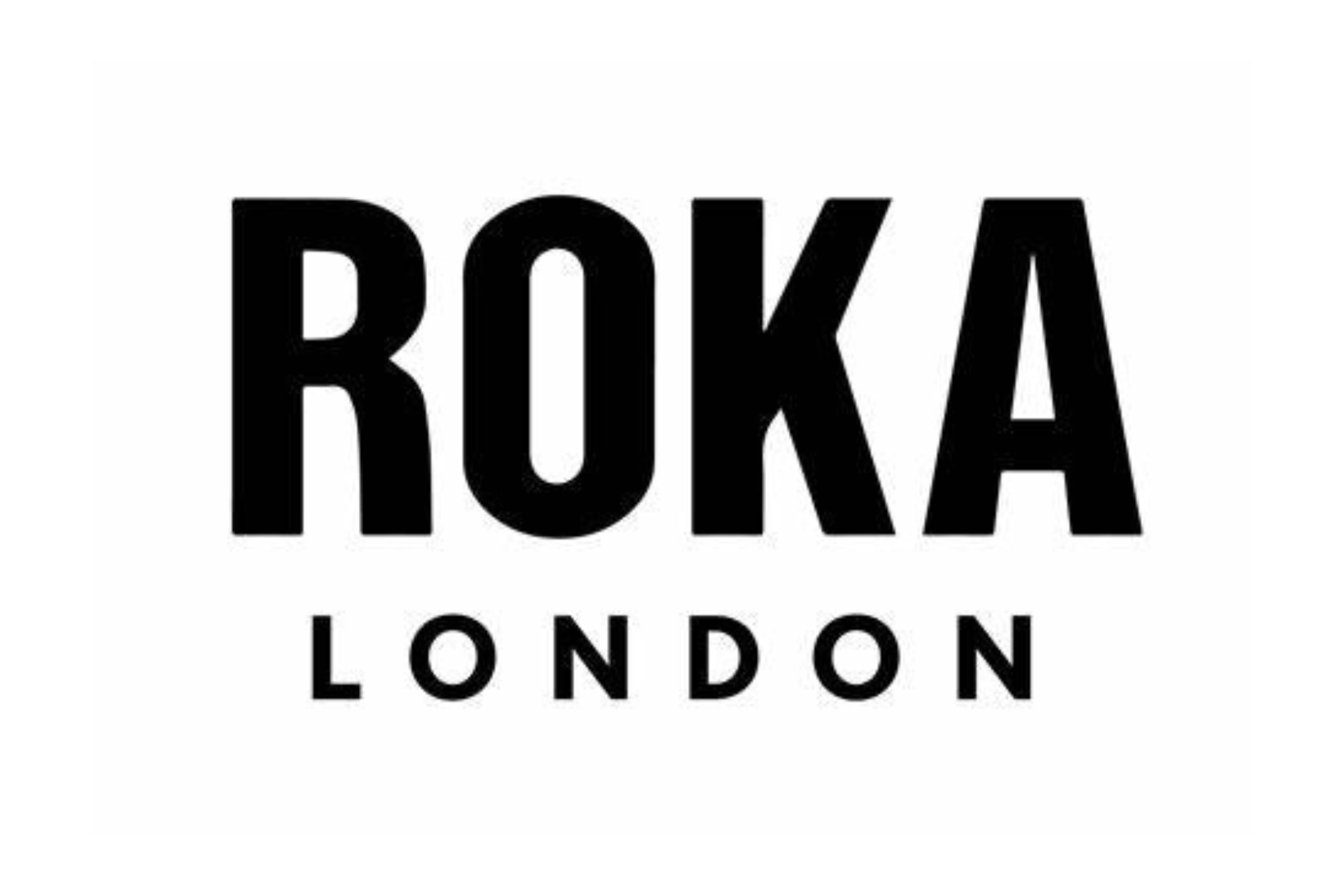 Buy Roka Bags Online UK. Studio Image of Roka Logo. Black font on white background.