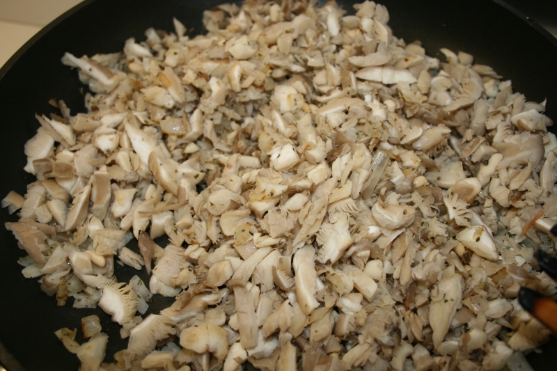 05. Setas a la sartén para la receta fitness del pastel de setas fitness