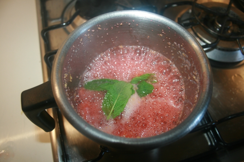 05. añadir la menta para crema de yogur con frutos rojos en blog de recetas fitness