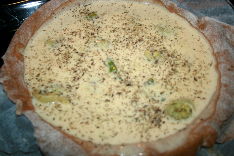 09. Hierbas provenzales sobre la quiche de espárragos en blog de recetas fitness y blog de fitness para mujeres