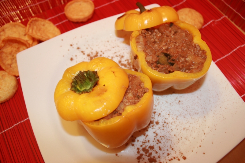 14. presentación de los pimientos rellenos ya están listos