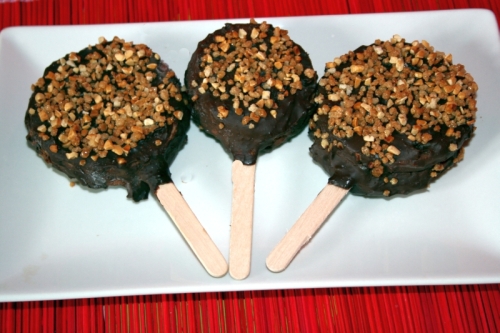 Piruletas de manzana presentación en blog de fitness 